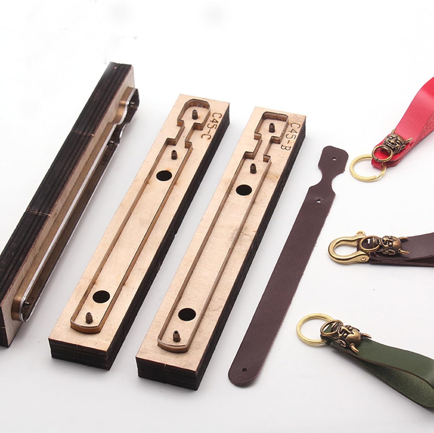 Strap Leather Cutting Die,Leather Keychain Wooden Die Cutting Mold for DIY Crafts (StyleA)