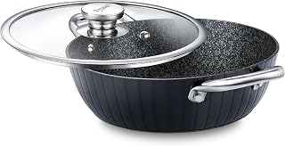 Prestige Durastone Hard Anodised 6 Layer Non-Stick Kadai with Glass Lid, (28 cm, 3.8 Litre) (Black) Price In India