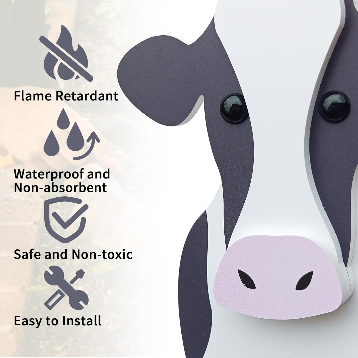 Dairy Cow Planter, Cute Animal Shape Flower Planters, Plant Pots for Indoor/Outdoor Garden Decor, Unique Gifts/Souvenirs for Pet Lovers (Large)