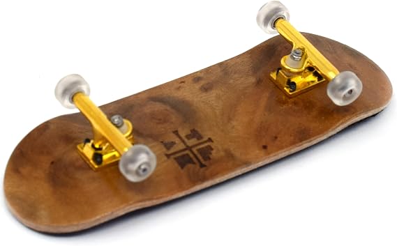 Teak Tuning 32mm Pro Fingerboard Complete - Fully Assembled with Pro Level Components - Pro Shaped Wooden Deck (32x97mm), UltraSpin Bearing Wheels, Prodigy Gen2 Trucks - Cloud Nine