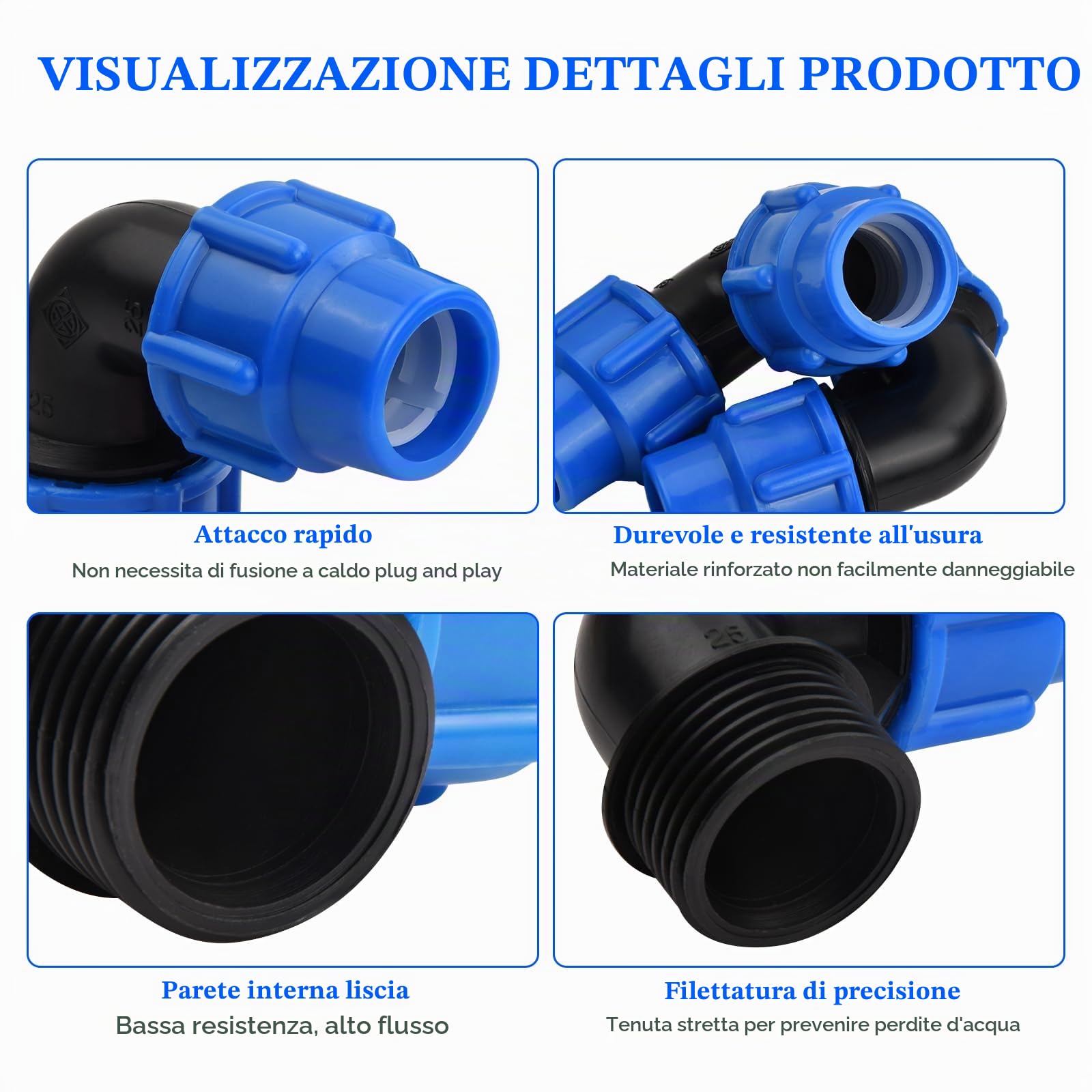 Raccordo A Compressione 10/16mm (3/8"-5/8") Per Tubi Morbidi Water Cooling