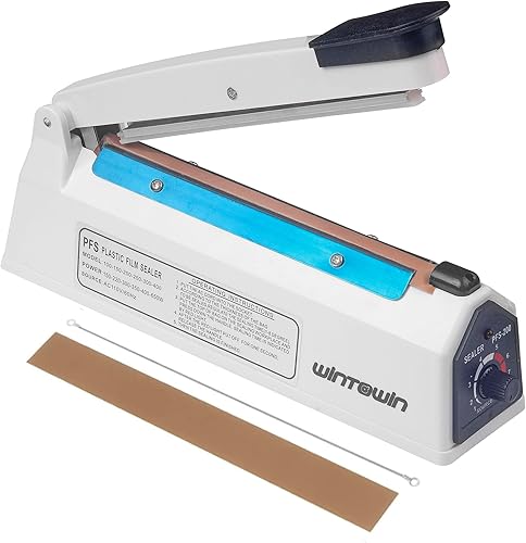Miniatura 9 de Sellador térmico por impulso de 8 pulgadas, máquina de sellado térmico manual de bolsas de polietileno, selladora térmica para bolsas de plástico,