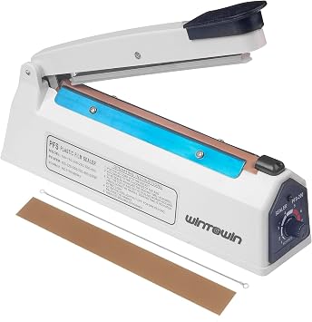 Impulse Heat Sealer 8 inch Impulse Bag Sealer Poly Bag Sealing Machine Heat Seal Closer for Plastic Bags PE PP Bags