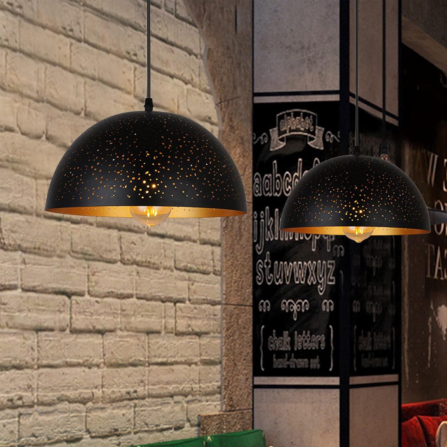 Uonlytech Pendant Lamp Shade Cover Hollow Carved Design Easy to Install Suitable for Living Room Bedroom Chandelier Decor