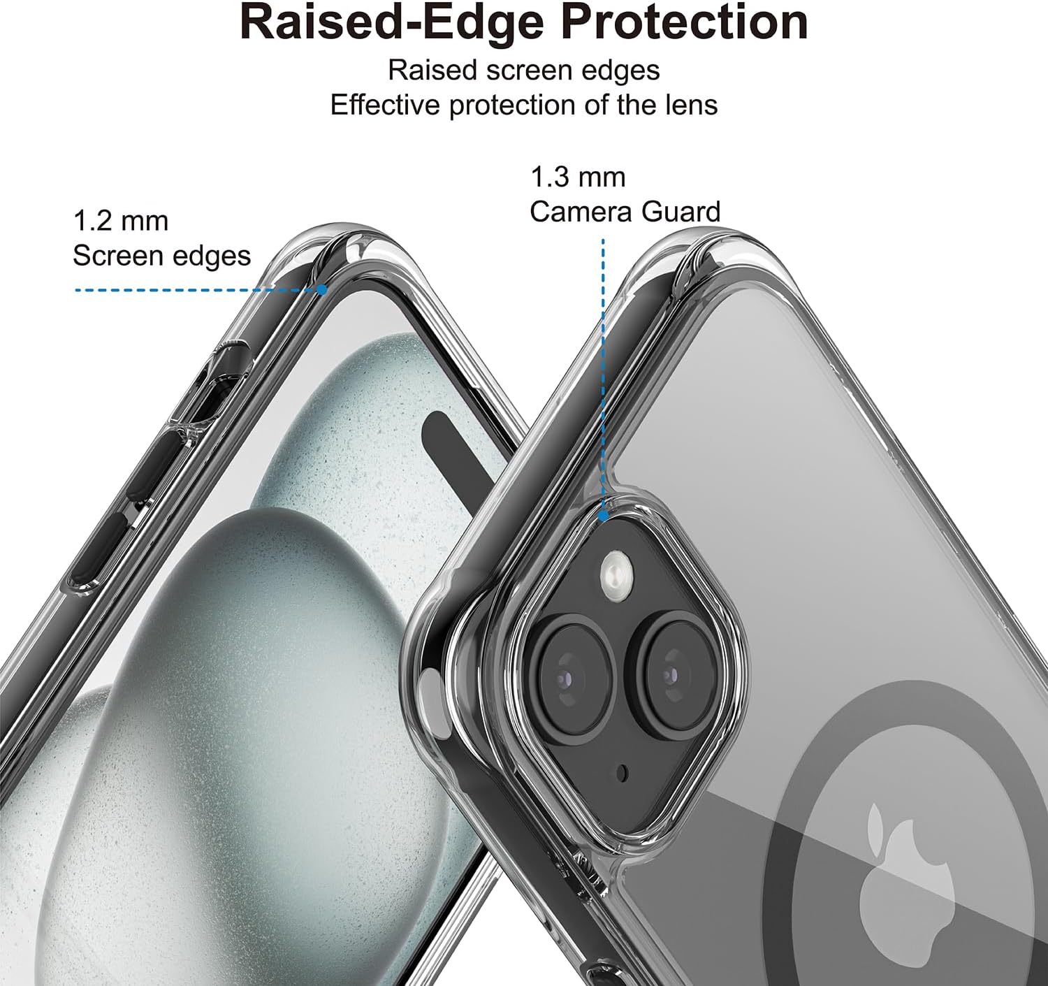 PULOKA for iPhone, Heavy Duty Shockproof Protection,Compatible with MagSafe Accessories,Drop Proof Cover (Black, iPhone 15)