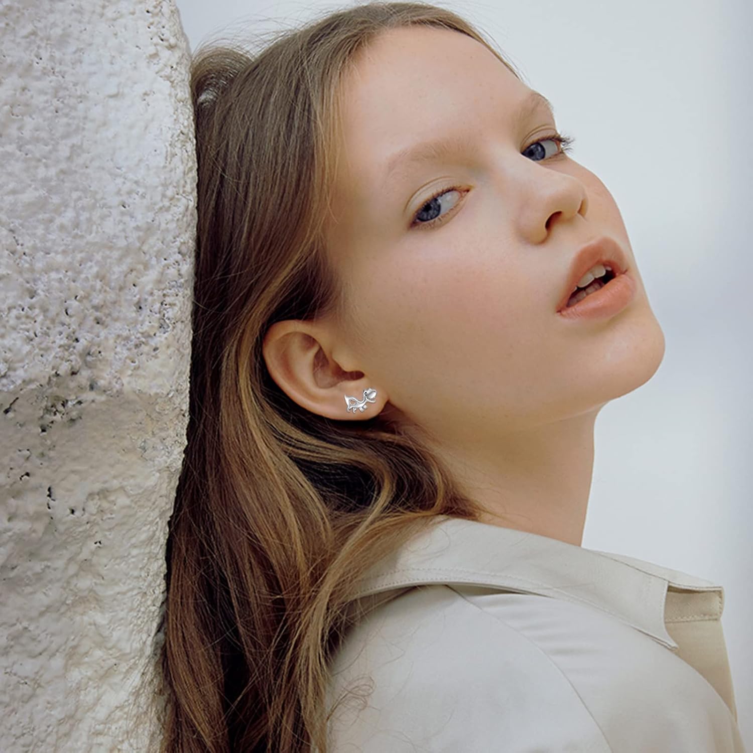 Sterling Silver Dinosaur/Turtle/Sheep/Dragonfly/Panda/Bunny/Mushroom/Cat/Spider Stud Earrings Animal Earring Hypoallergenic Jewelry Gifts for Women Sister Daughter - Image 4