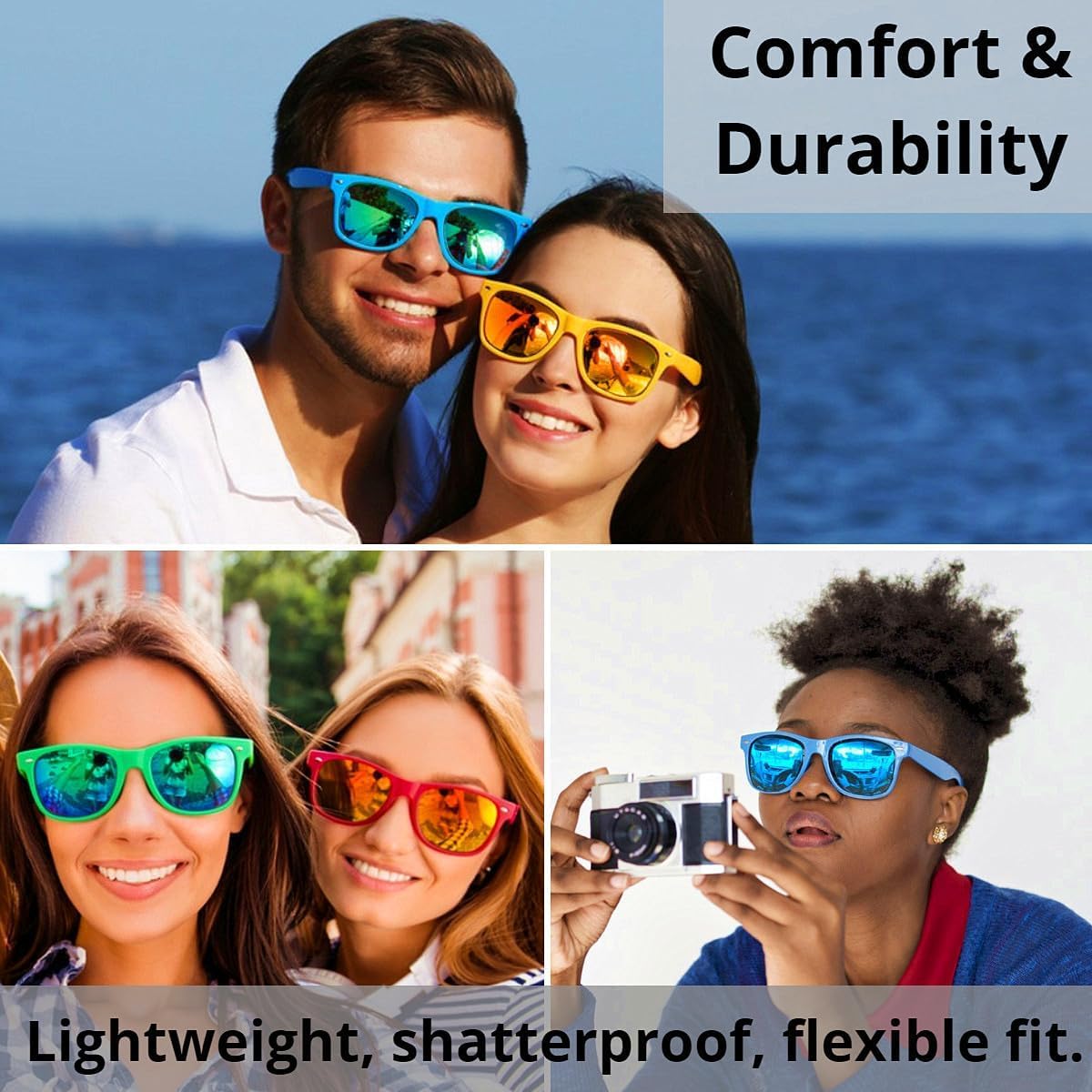 Eyegla Wholesale Sunglasses Bulk Adults Party Sunglasses 80s Glasses Shades Costume Eyewear Set-10 Pack