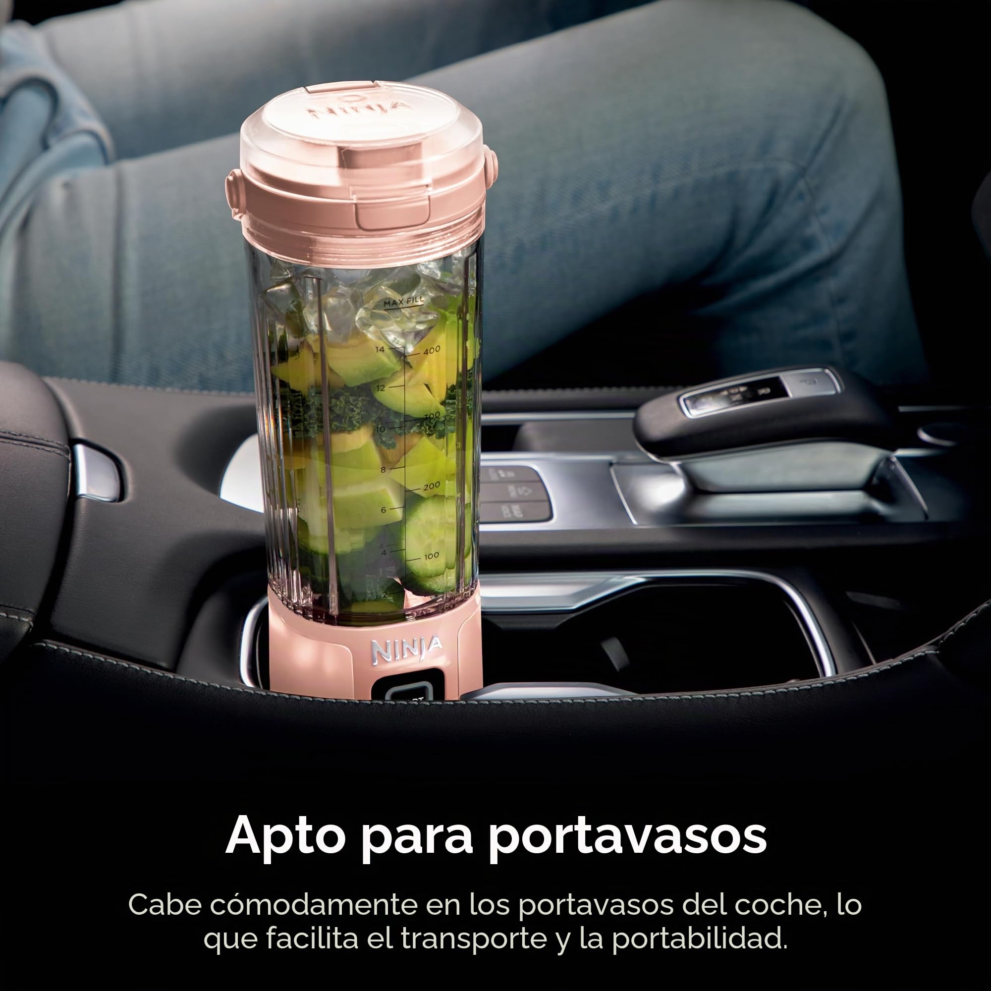 Ninja BC155PS Blast - Licuadora portátil de dos unidades, inalámbrica, recipiente de 18 onzas, licuadora personal para batidos y batidos, tapa a prueba de fugas y boquilla para sorber, cable USB-C,