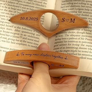 Wrappiness Personalized Wooden Book Page Holder - Custom Name Thumb Page Holder for Reading - Book Accessory Gift for Book Lovers (Many More Chapters Together)