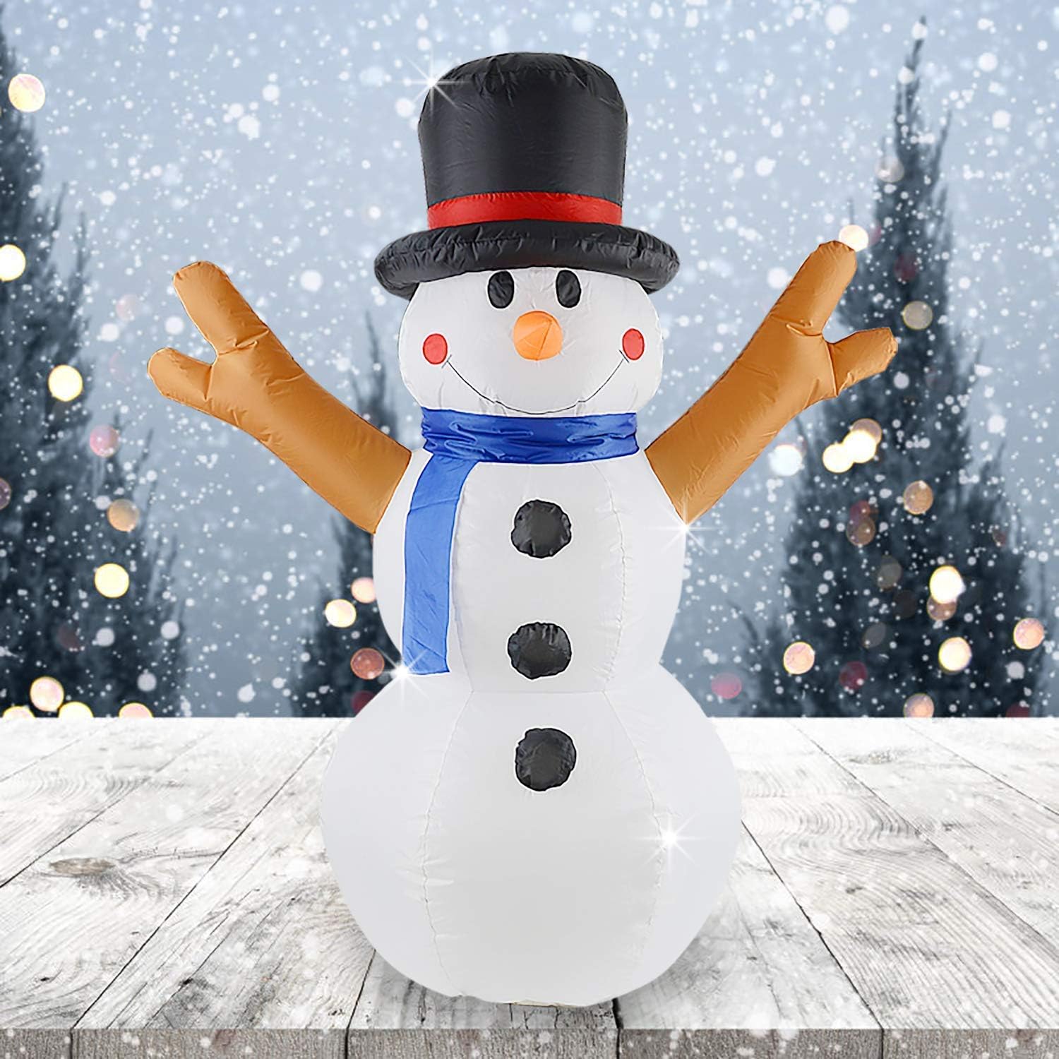 Fashionlite Christmas Inflatable Snowman Lighted Xmas Blow Up Snowmen 4ft Inflatable for Indoor Outdoor Holiday Yard Decorations