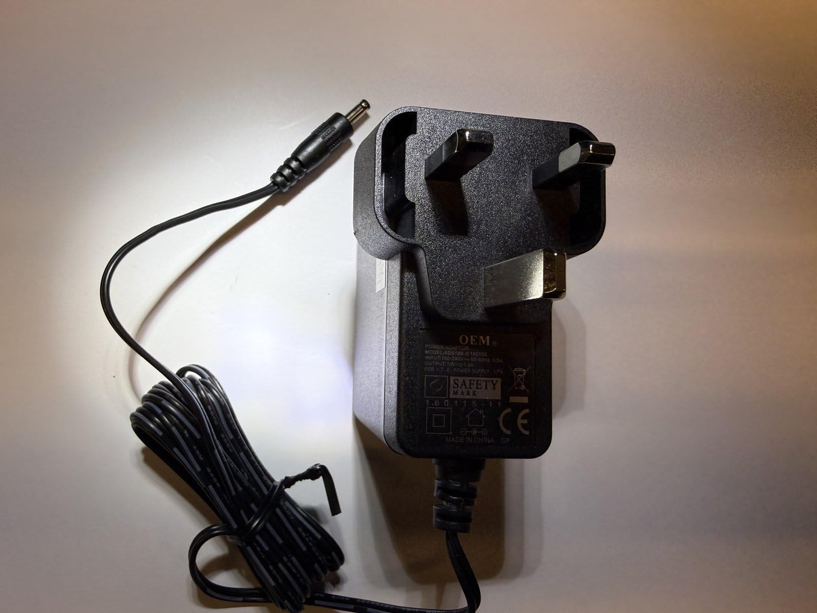 Replacement 15V 1.2A AC-DC Power Adaptor for Ultralieve UT1033 Personal Ultrasound Therapy