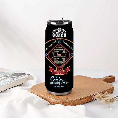 Miniatura 6 de Vaso de viaje de entrenador de béisbol de acero inoxidable de 17 onzas, 16.9 fl oz17oz