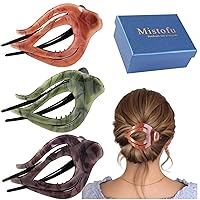 Vista 7 de 3 piezas de pinzas de cabello francesas Concord para mujeres - Pinzas curvas de agarre fuerte y antideslizantes para cabello grueso y fino