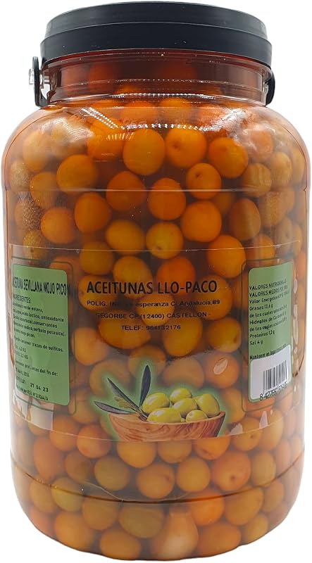 Aceitunas Mojo Picon - Garrafa Pet de Olivas Mojo Picon de 4,2 kg. - Aceitunas Mojo Picon Llo-Paco
