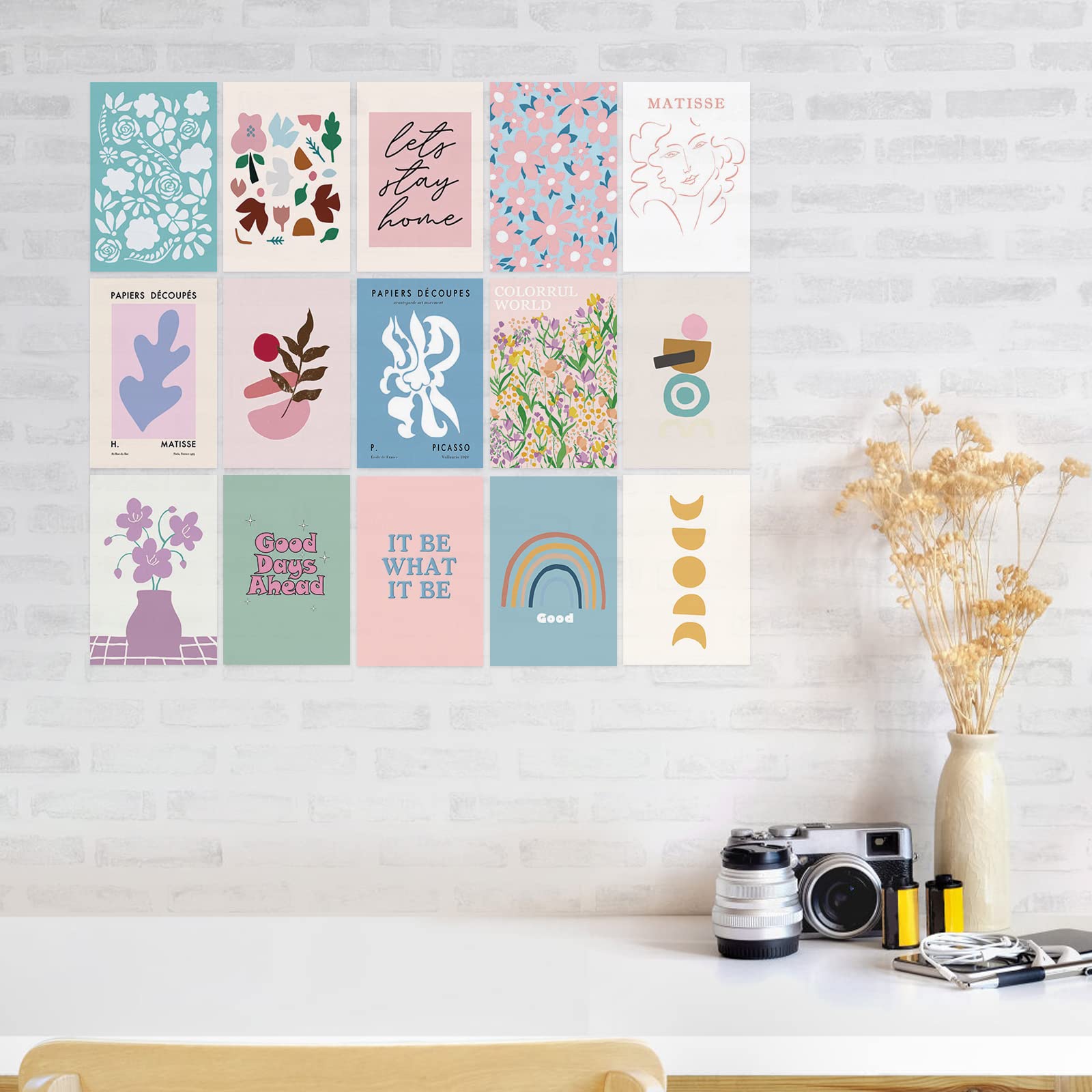 Kit 50 Poster Vintage Per Collage Parete - Decorazione Estetica Per