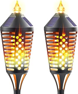 Outdoor Solar Lights - 2 Pack 40in Solar Torch Lights with Flickering Flame,Dusk to Dawn Auto On/Off Decoration Lighting for Garden Patio Driveway Pathway (2pcs)