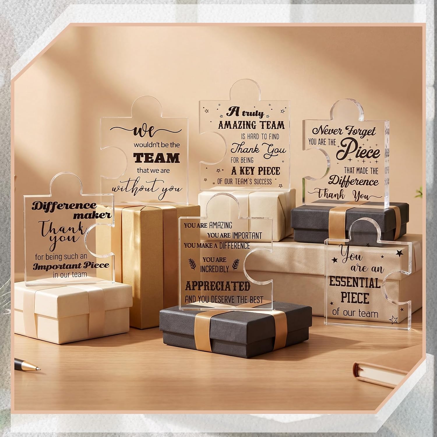 Breezehug 12 Pcs Employee Appreciation Gifts Bulk, Puzzle Piece Plaques image 4