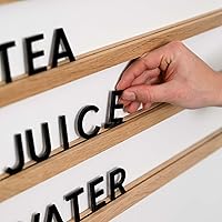 Vista 9 de Inko Horeca - Wooden Wall Menu Board - Set of 10 Regular Rails - Changeable Board - Letter Shelf Menu - Letter Display Wall Ledge Shelf - 400 pcs