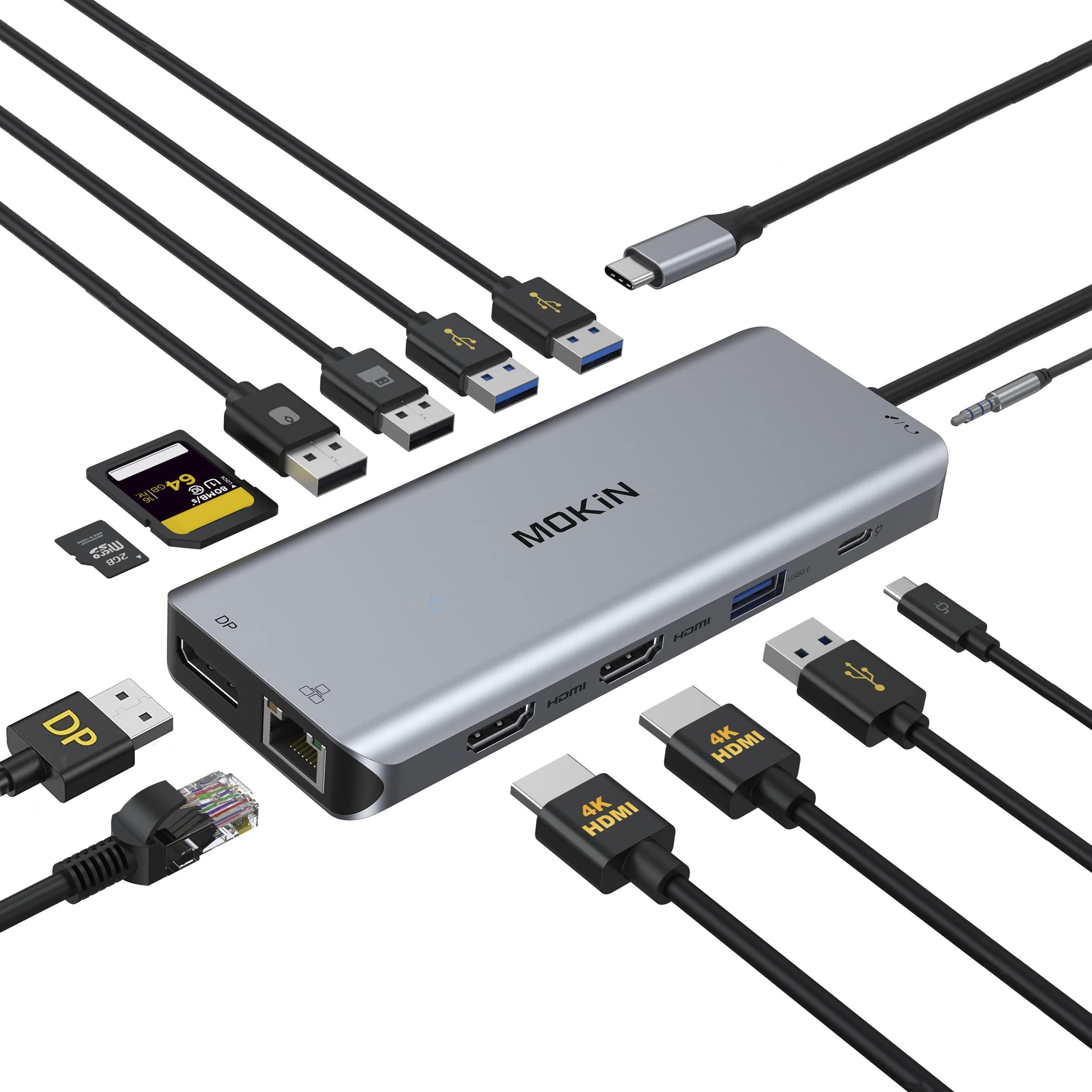 Stations D'Accueil Usb C Docking Station 13 En 1 Dock Usb C Adaptateur