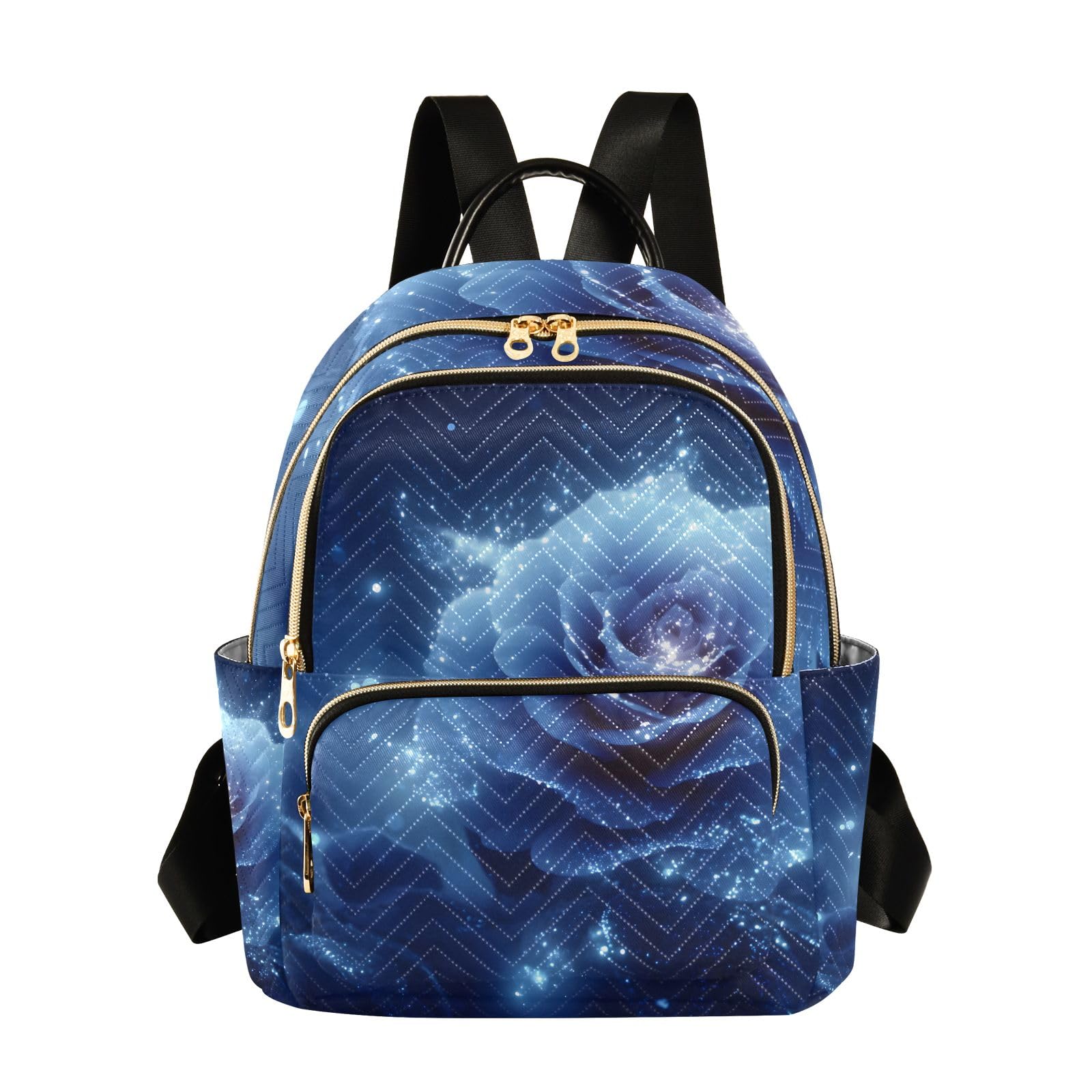 ALAZA Mini Backpack Purse for Women Lightweight Girls Small Size Blue Rose 1 School Teens College Traveling