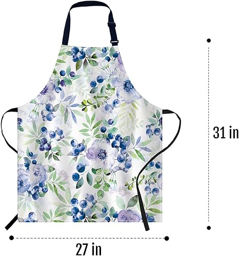 Miniatura 5 de oFloral Delantal de acuarela con diseño de arándanos, unisex, ajustable, para cocinar, cocinero, mujeres y hombres, delantales para cocina en casa,