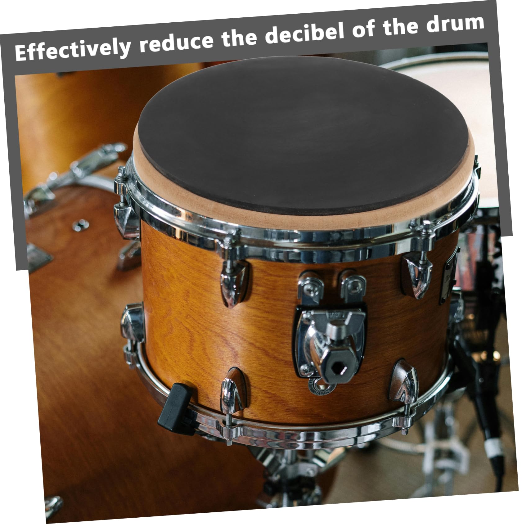 Pad de Práctica de Batería Negro de Madera y Goma para Percusión | Efecto de Amortiguación Ajustable, Accesorio para Ensayo, Acabado en Negro, Formato Compacto