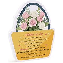 Mothers Day Gifts for Mother in Law Birthday Gifts for Mom from Daughter Son Wooden Ornament Gift for Mother-in-law Wooden Sign for Grateful Thanksgiving Easter Gift Christmas Stocking Stuffer