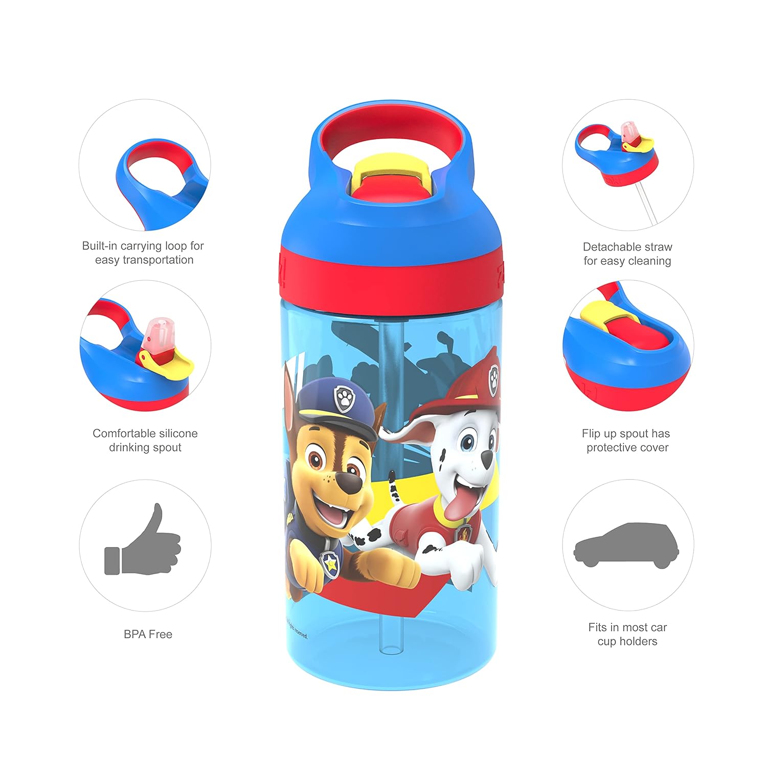 Zak Designs Paw Patrol Dinnerware 5 Piece Set Includes Plate, Bowl, Water Bottle, and Utensil Tableware, Non-BPA Made of Durable Material and Perfect for Kids : Baby