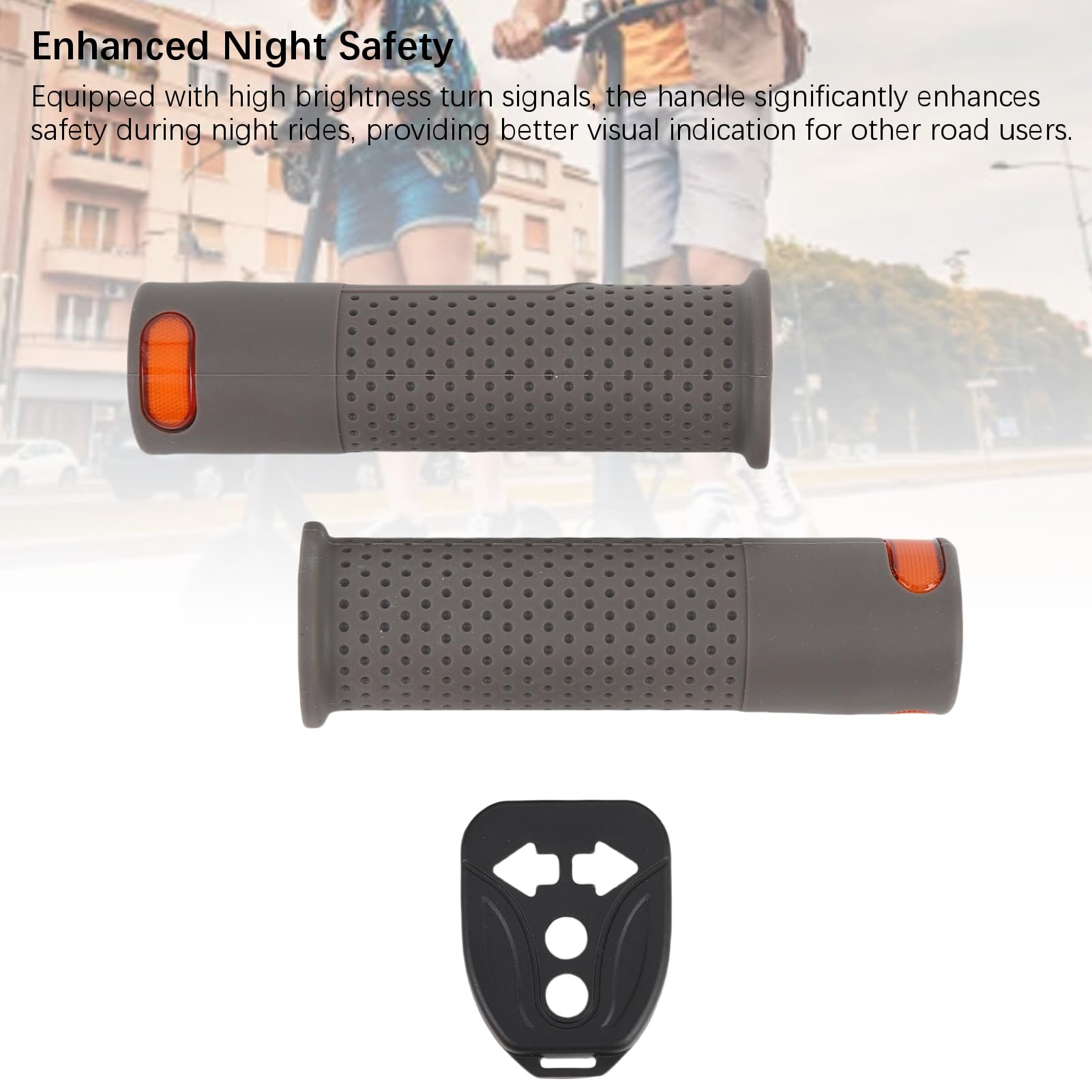 banapoy Manopole Manubrio E Scooter Segnali di Svolta, Impugnature in Gomma Durevoli con Luce di Segnalazione Ad Alta Luminosità E Telecomando, per M365