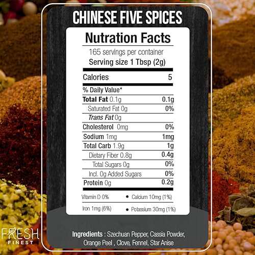 Miniatura 8 de Fresh Finest Polvo chino de cinco especias  11.6 oz (330 g)  Mezcla auténtica para delicia culinaria, empaquetado en un recipiente premium