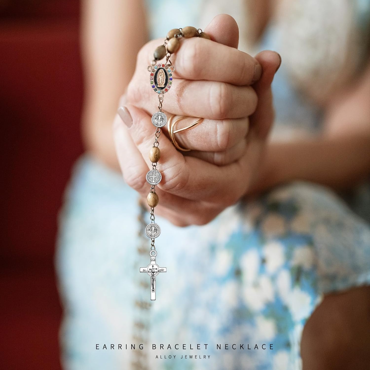 300Pcs 3Colors Alloy Small Jesus Cross Charms Tiny Saint Benedict Medal Crucifix Charms Pendant for DIY Catholic Jewelry Making Rosary Beads Necklace Earrings - Image 5