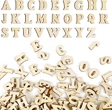 208 Pieces Small Wooden Letters 15mm Wooden Letters Decorative DIY Wooden Letters A-Z Capital Letters for DIY Crafts and Children's Education