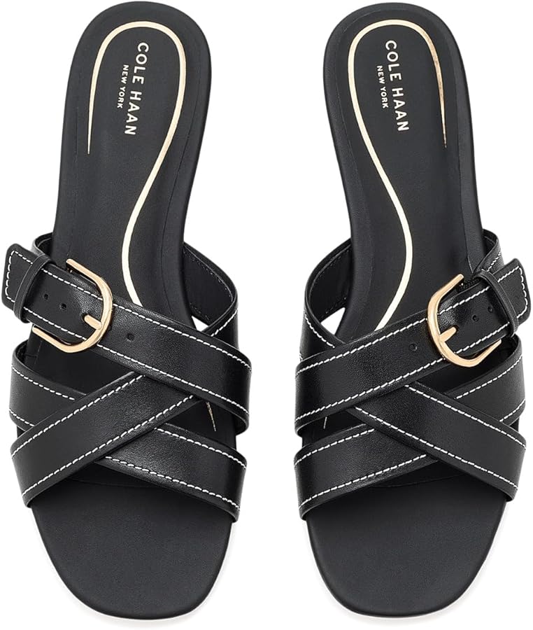 Amazon.com | Cole Haan Women's Sandals - Velma Buckle Slide, Black