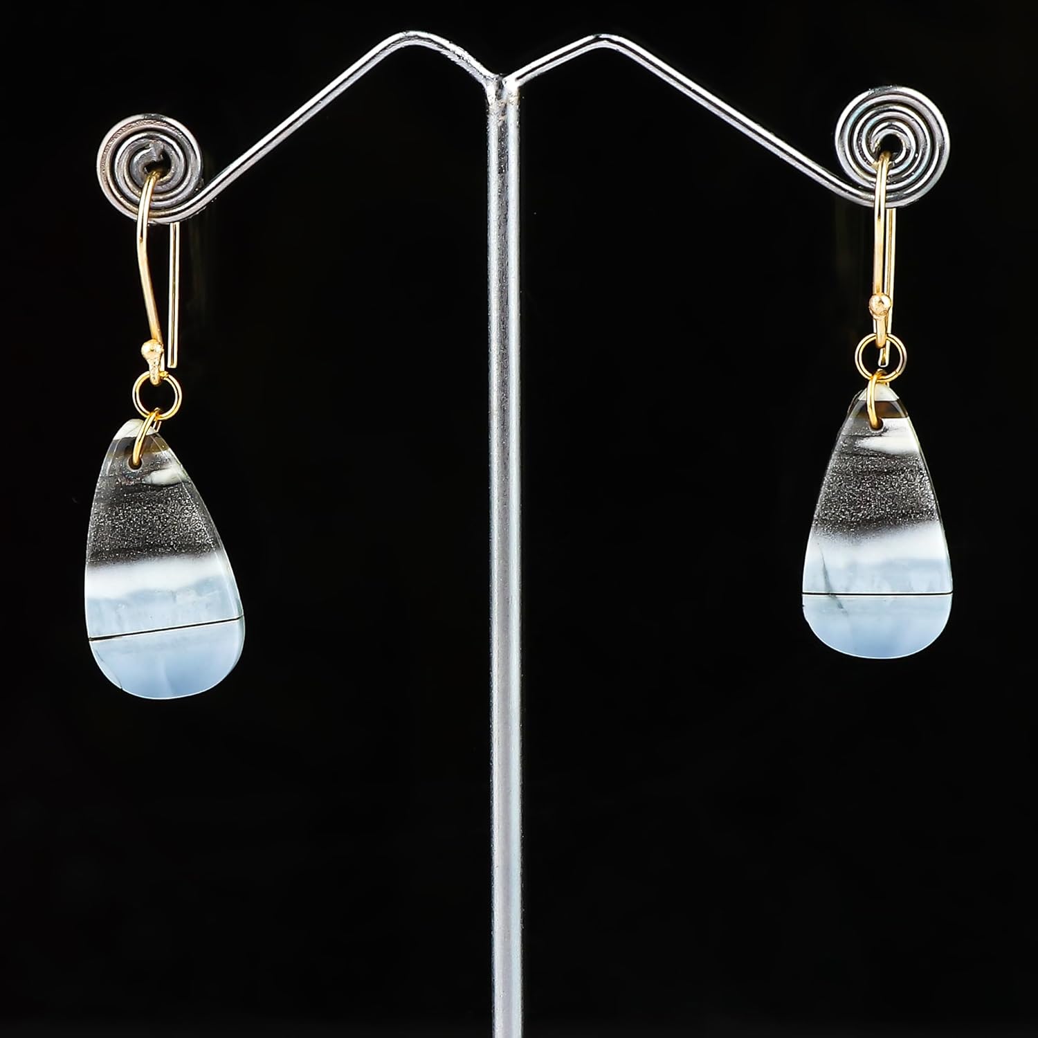 Natural Dangle Earrings, Gemstone Jewelry, Gold Hook, Handcrafted Gift for Her, 25-30 Carat - Image 2