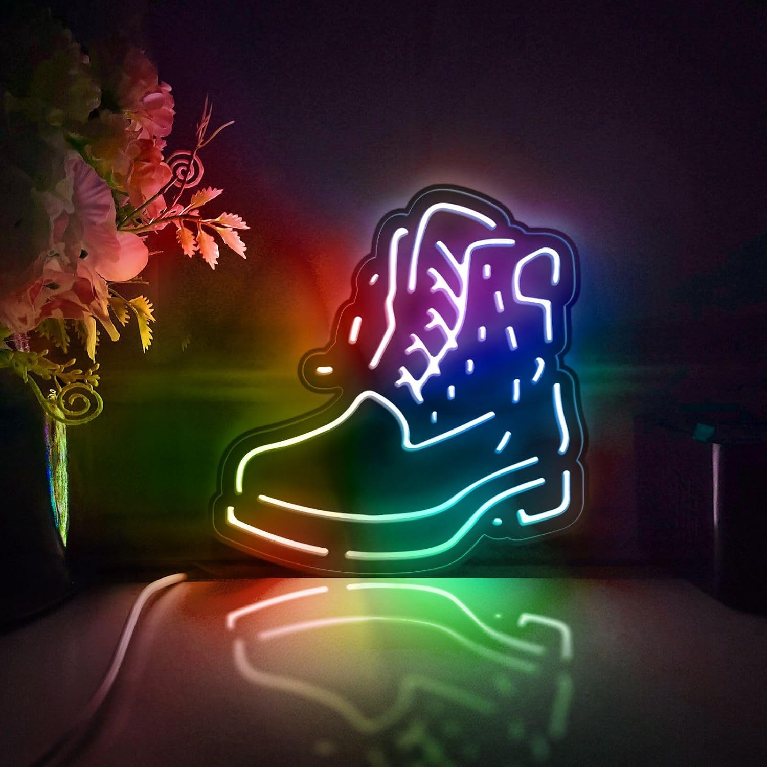 Men's Boot Led Light Box, Boot Wall Art Decor, Desktop Decorations, Bedroom Decor (Static Light, Small Size) image 3
