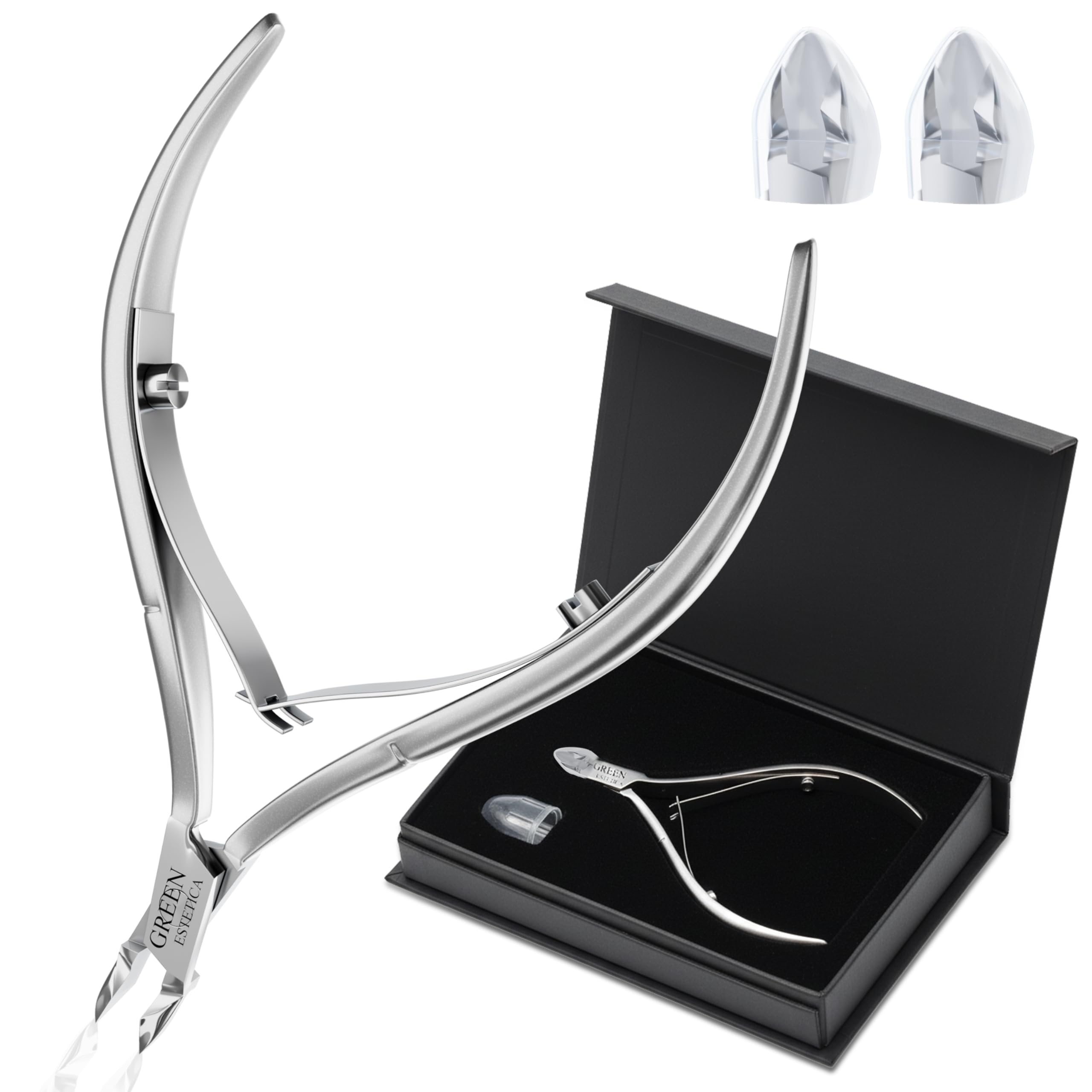 Professional Premium Cuticle Trimmer Stainless Steel Cuticle Nippers with Sharp 1/4 Jaw Blades Cuticle Clippers Double Spring Manicure Pedicure Nail