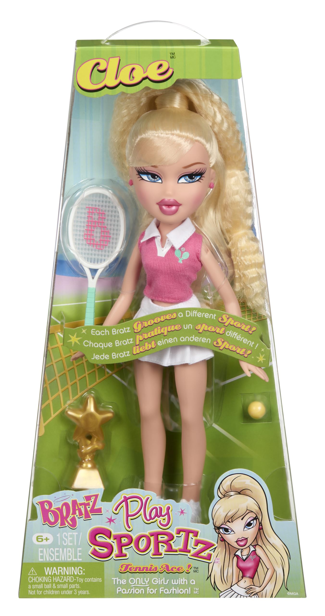 Bratz Play Sportz Cloe Fashion Doll with Accessories, Tennis