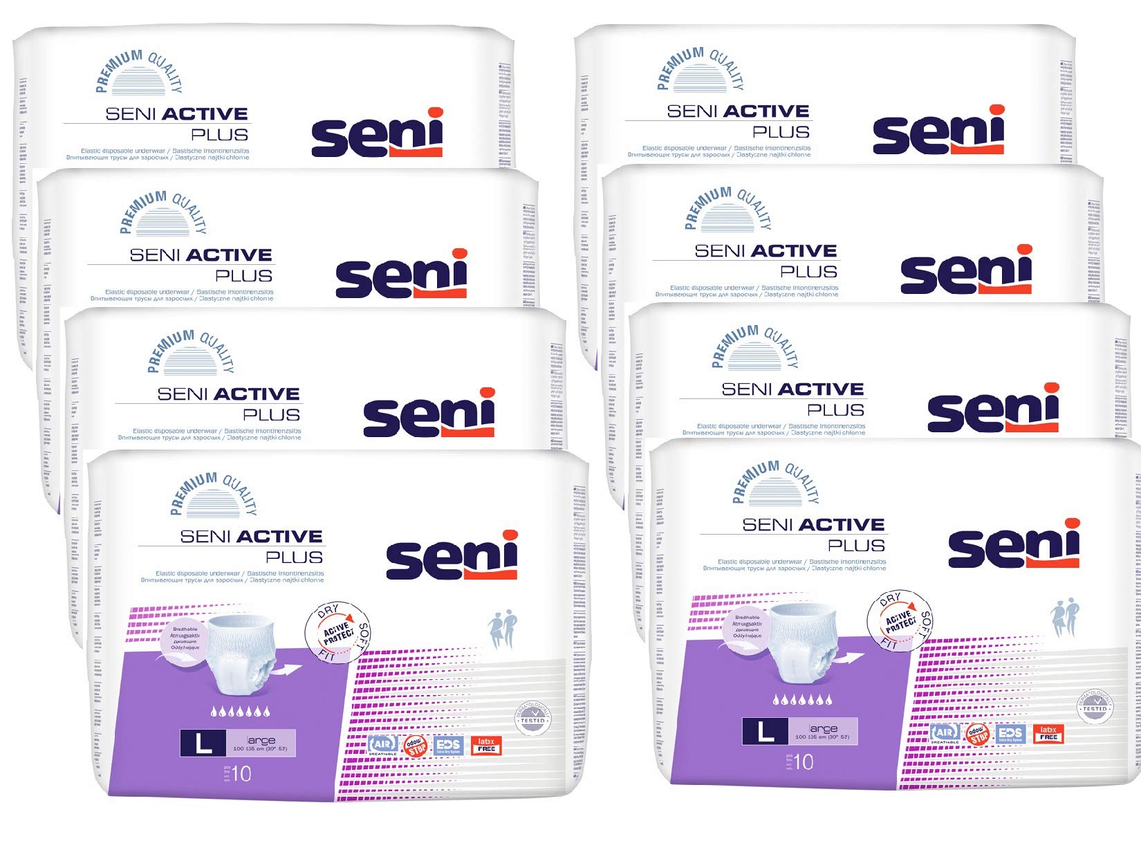 SENI ACTIVE PLUS LARGE - 8X10 pezzi