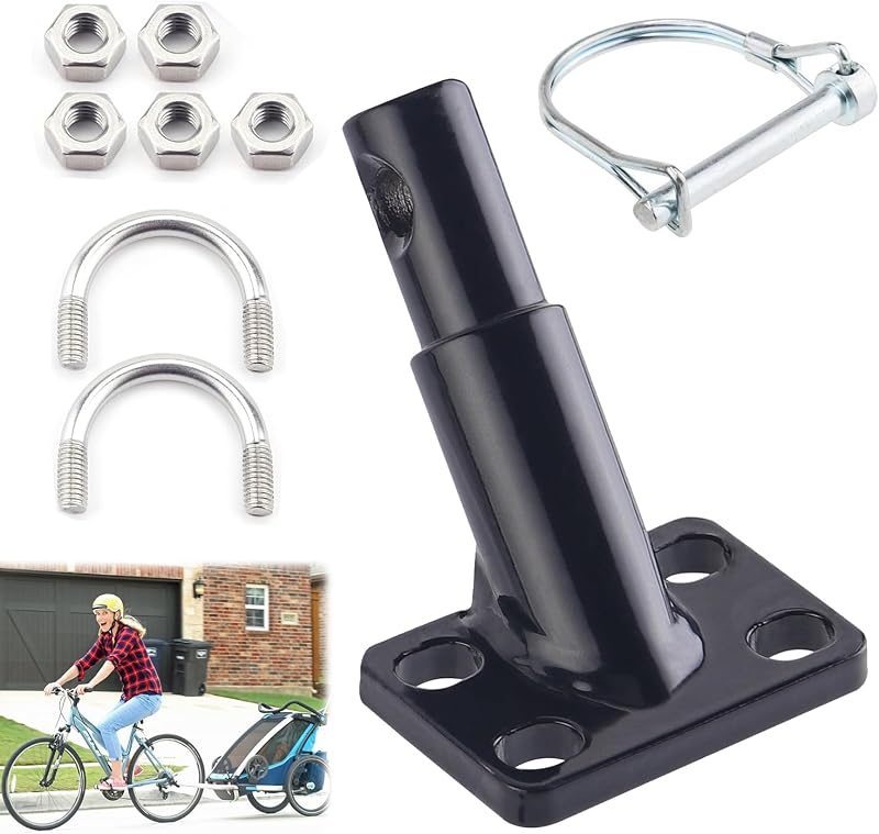 Attacco per Rimorchio Bicicletta, Accoppiatore per Rimorchio Bicicletta, Gancio per Rim-orchio per Bicicl-etta, Gancio di Traino per Rimo-rchio Bici, Gan-cio Traino Bici per Rimorc-hi di Bambini, Nero