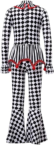 Miniatura 2 de Venjoe Disfraz de payaso asesino aterrador para niños y niñas, disfraz de payaso espeluznante para Halloween