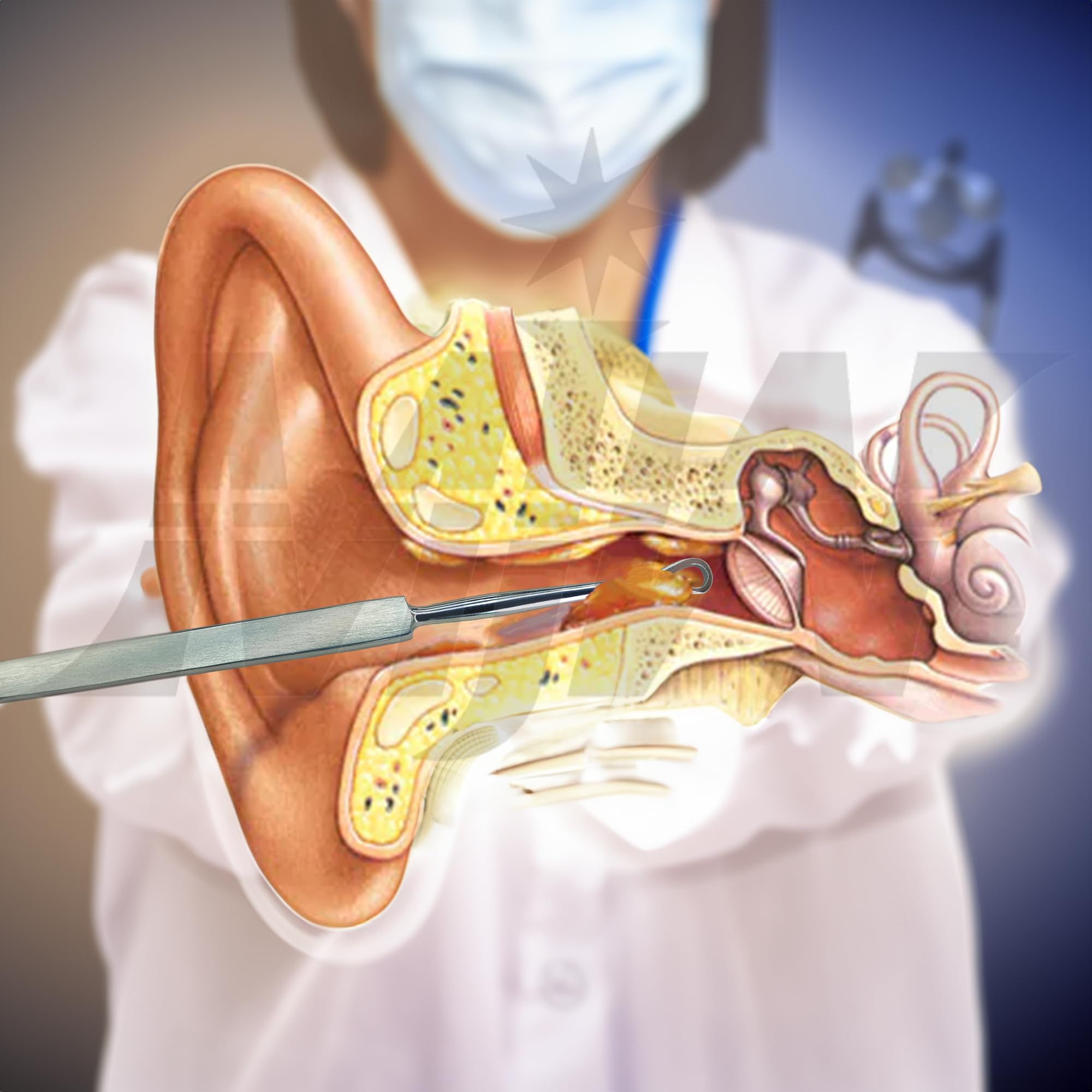 Mini otoscopio de fibra óptica y examen de diagnóstico médico ENT otoscopio CE aprobado