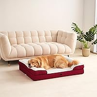 Vista 174 de EHEYCIGA - Cama ortopédica para perro grande, impermeable, de espuma viscoelástica y espuma tipo caja de huevos, bordes elevados, antideslizante