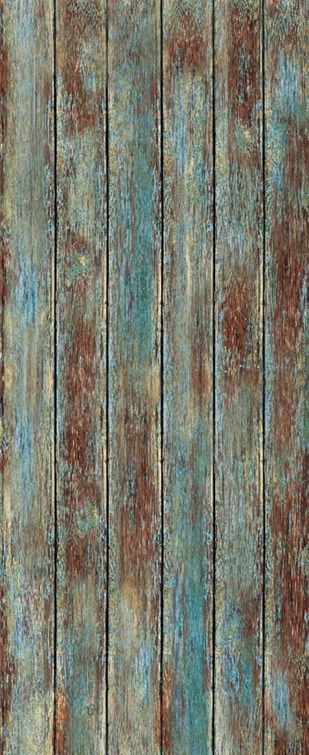 A.Monamour 3D Door Stickers for Interior Doors Old Wooden Boards with Weathered Blue Paint Vinyl Waterproof Self Adhesive Door Mural Decals for Bedroom Office Bathroom 90 x 200 cm