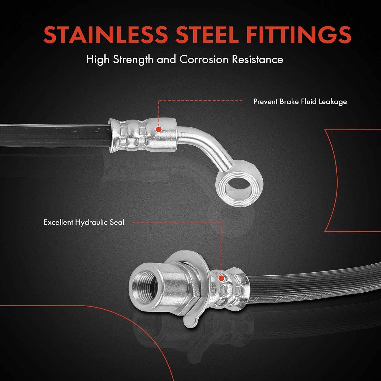A-Premium Rear Driver Brake Hydraulic Hose Compatible with Select Chevy and GMC Models - Equinox 2013-2016, Terrain 2013-2016 - Replace# 22910276