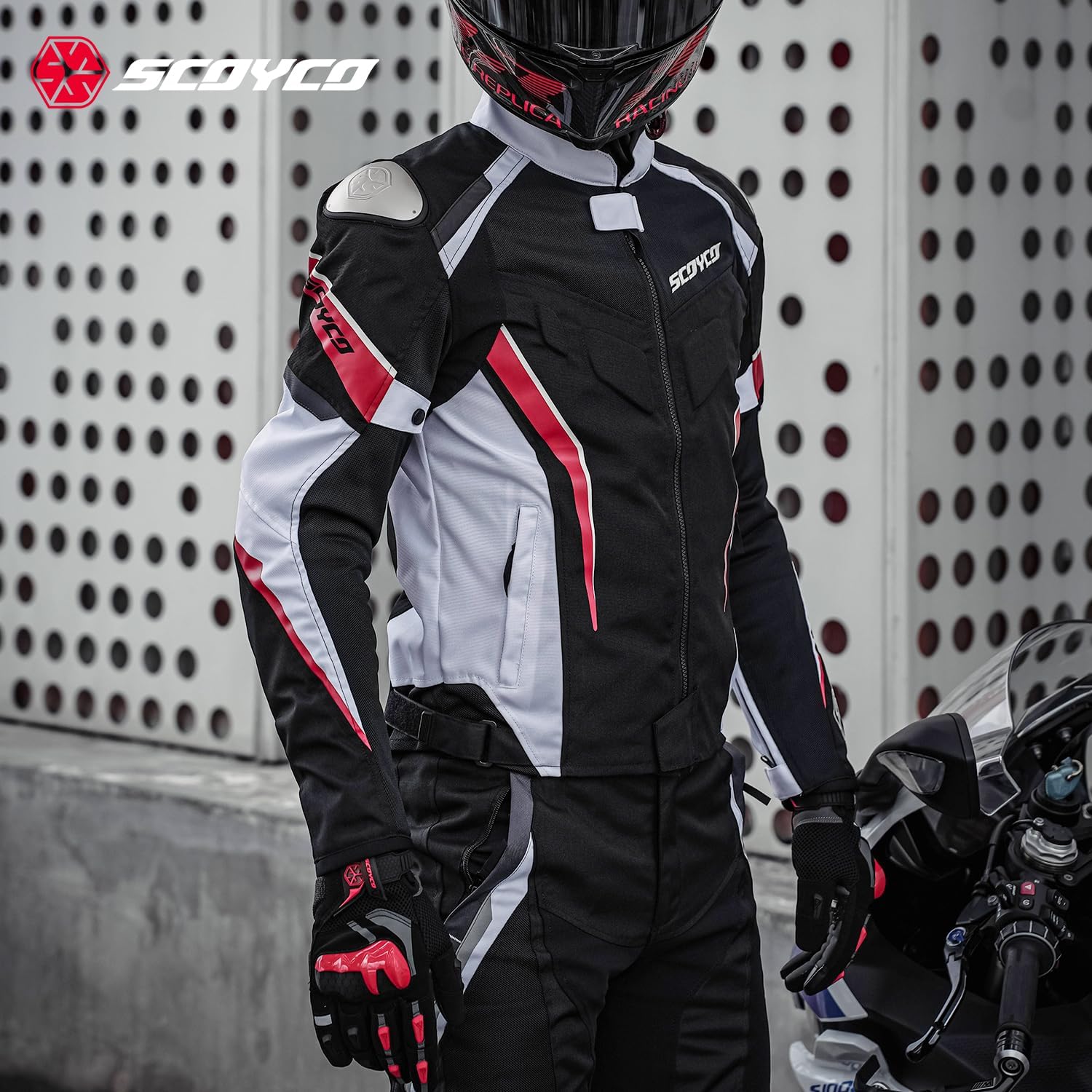 Chaqueta De Malla Para Moto Con Protección CE - Transpirable Y Con Armadura Para Hombres (Tallas L-XXL)
