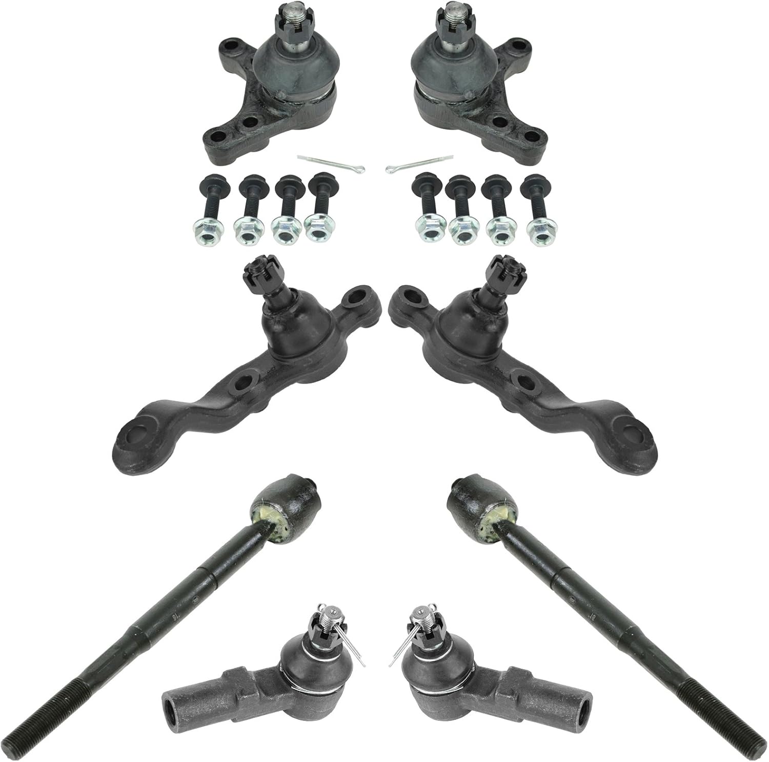 TRQ Front Steering & Suspension Kit Ball Joint Tie Rod Compatible with 1995-2004 Toyota Tacoma