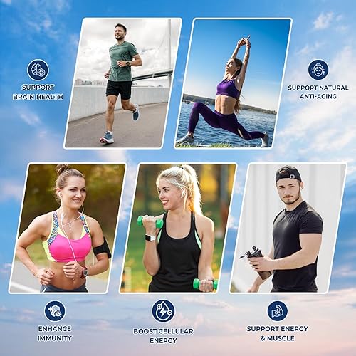 Miniatura 4 de Suplemento NAD de 1000 mg por porción, 30 porciones, suplemento NAD+ de alta pureza para regeneración celular, envejecimiento saludable, energía,