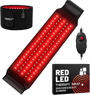 Red Light Therapy Belt with 105 LEDs, 51”x 7” 660nm & 850nm Red Light Therapy for Body, Wired & Wireless Controller with Timer and Intensity Adjustable for Body Waist Back Shoulder Leg Knee (Black)