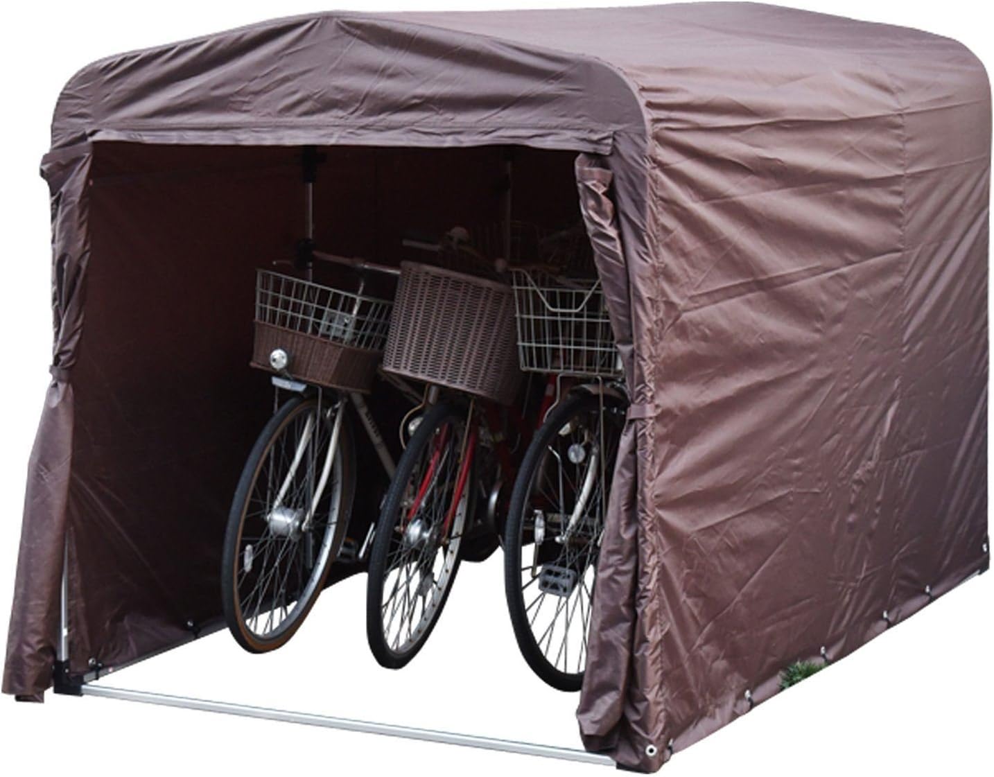 山善(YAMAZEN) サイクルガレージ (幅157×奥行220×高さ158cm) 自転車3台用 ブラウン YSG-1.0