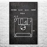 Floppy Disk Poster Print, Programmer Gift, Computer Science Art, IT Tech Gift, Floppy Disk Art Print, Computer Decor Dark Concrete (8 inch x 10 inch)